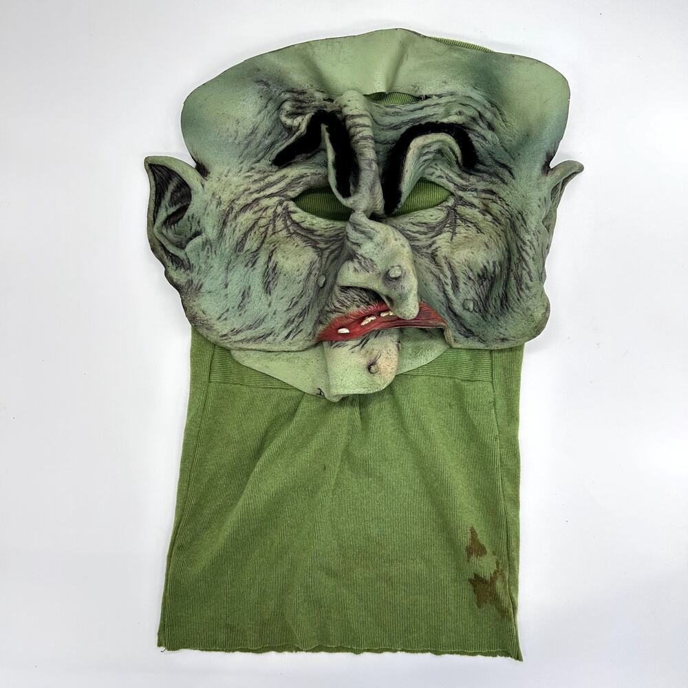VTG Goblin Halloween Mask Rubber Costume Green Troll Witch Be Something Studios